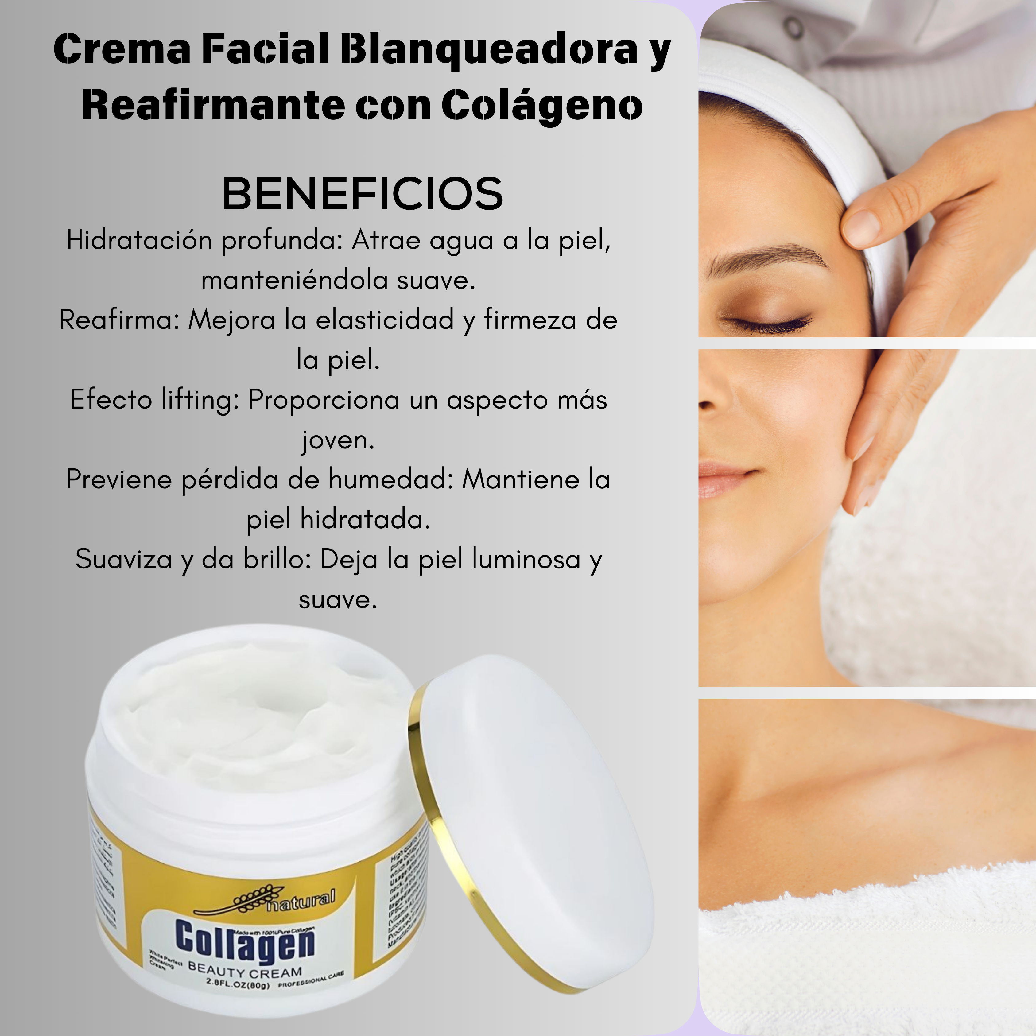 Crema Blanqueadora Facial Con Colageno (Envio gratis y Paga en Casa)